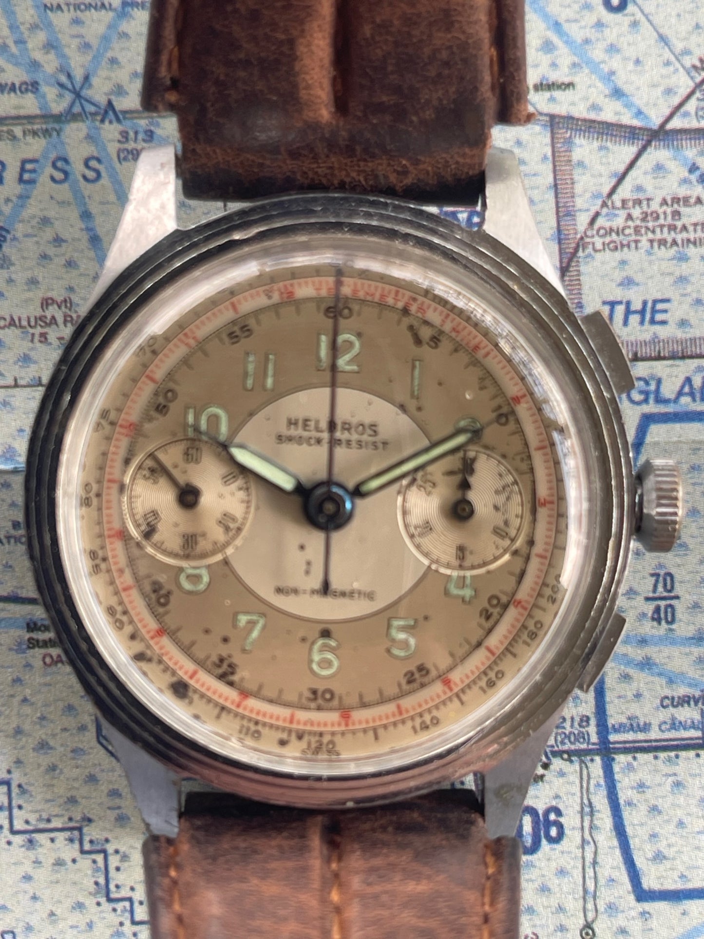 Helbros 1940's Chronograph Landeron 48