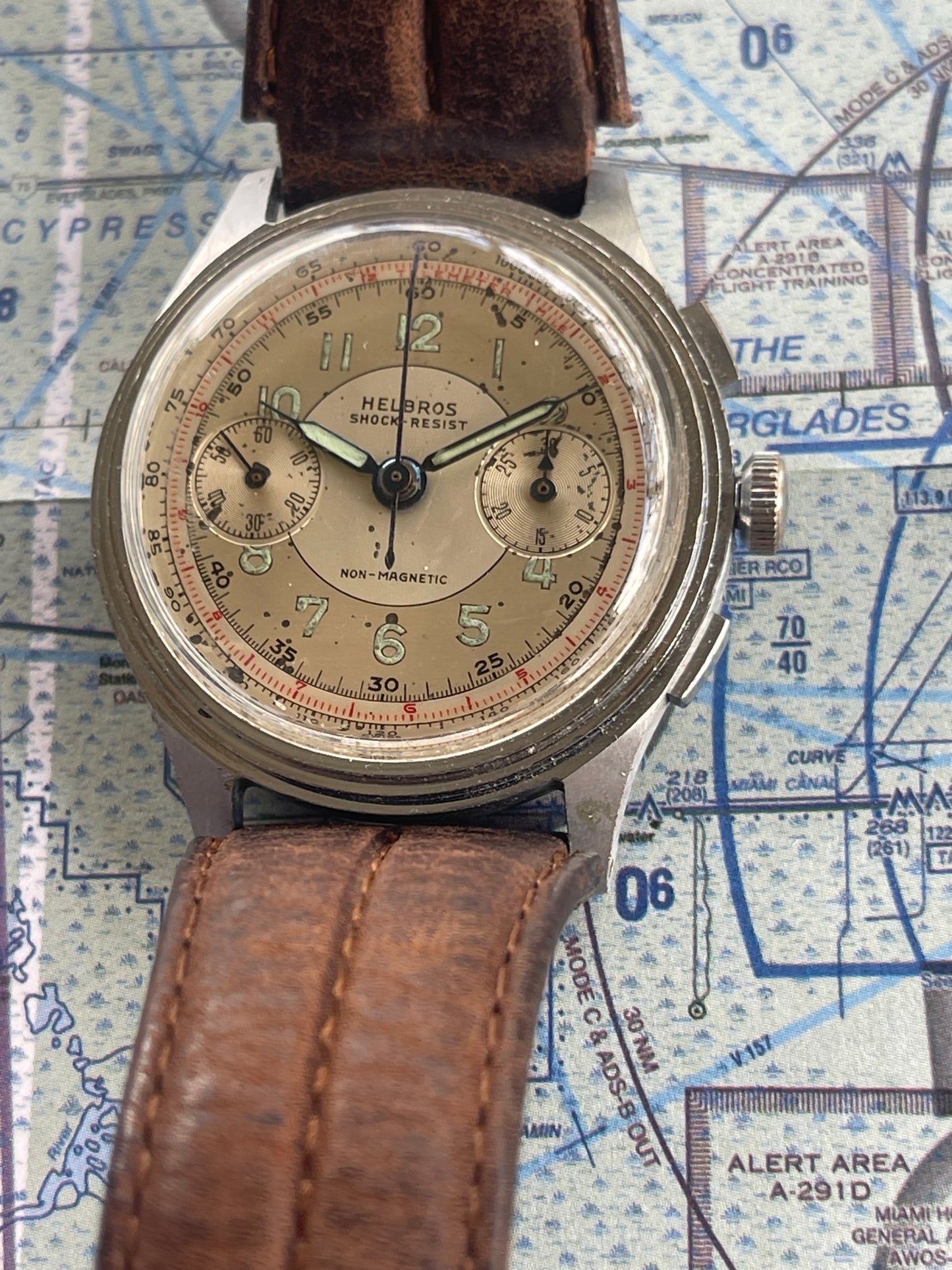 Helbros 1940's Chronograph Landeron 48