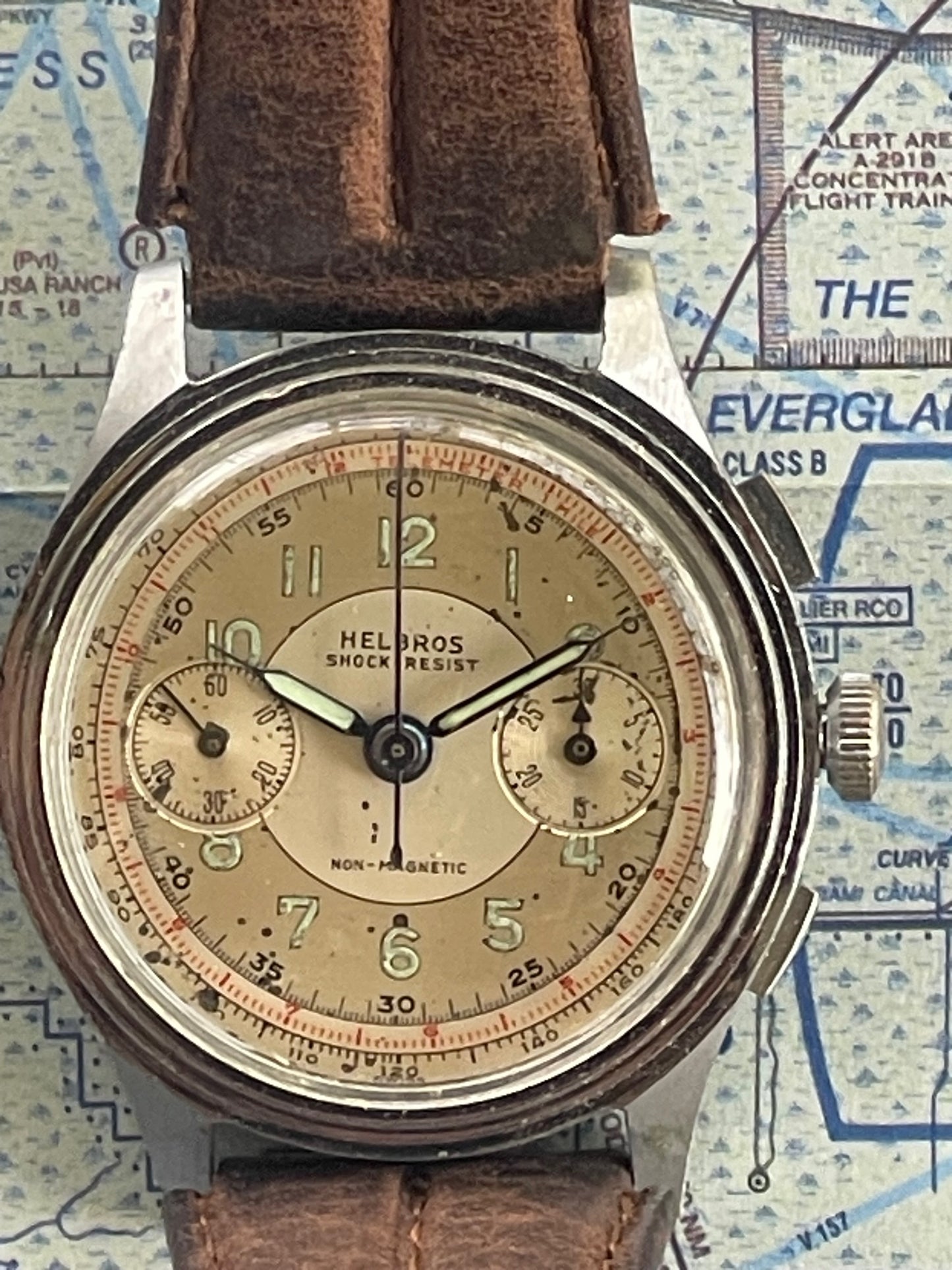 Helbros 1940's Chronograph Landeron 48