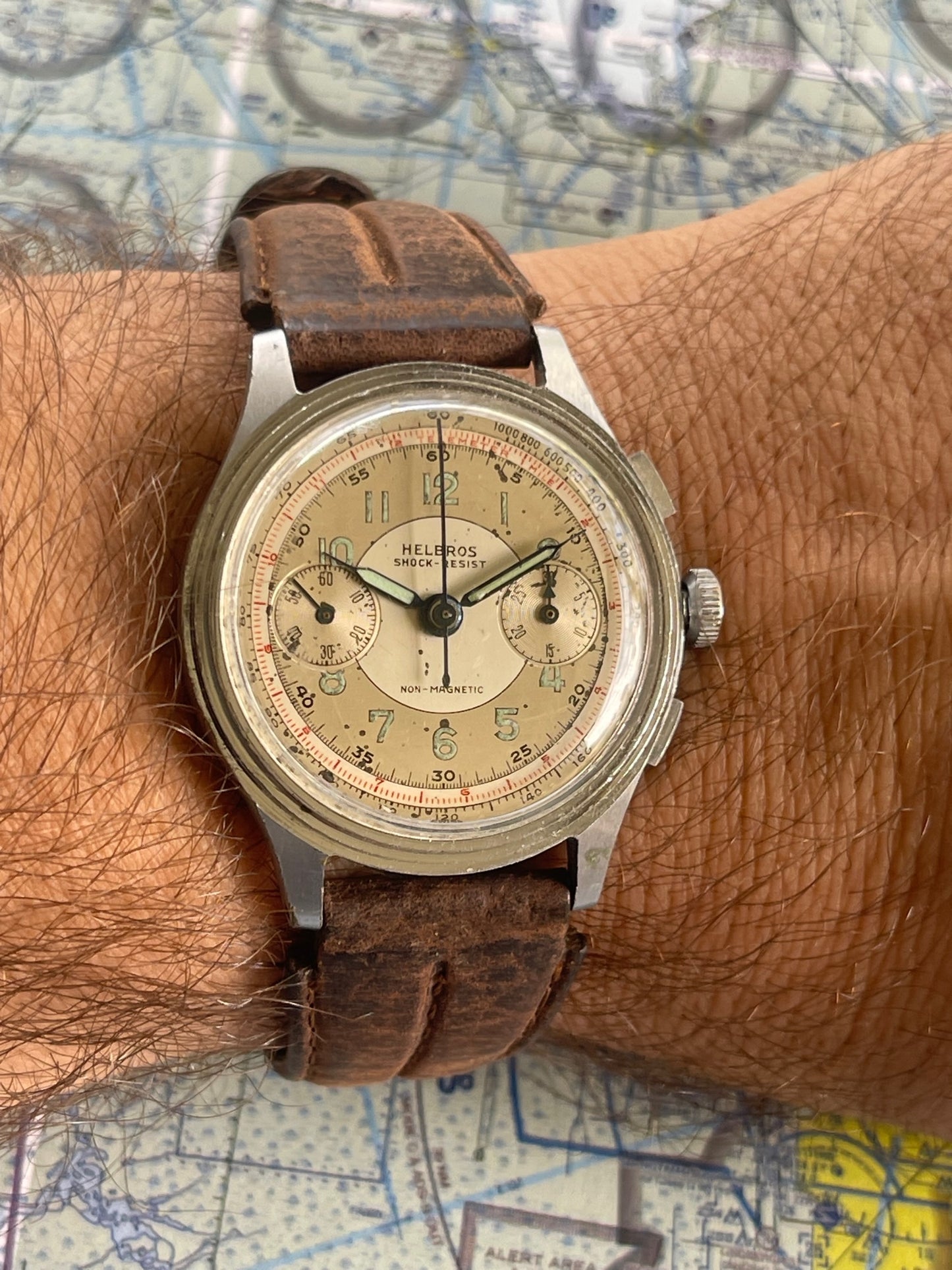 Helbros 1940's Chronograph Landeron 48