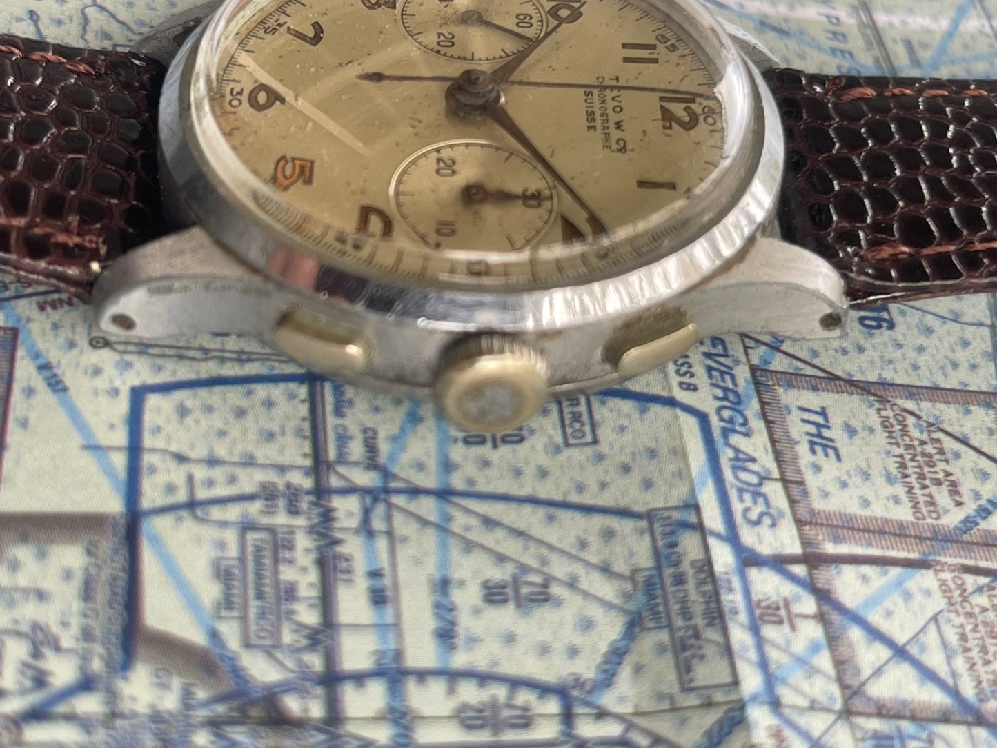 Tevo Watch Co 1940's Chronograph Landeron 48