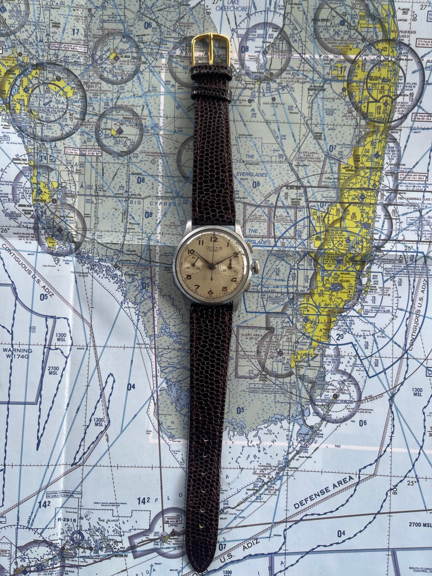 Tevo Watch Co 1940's Chronograph Landeron 48