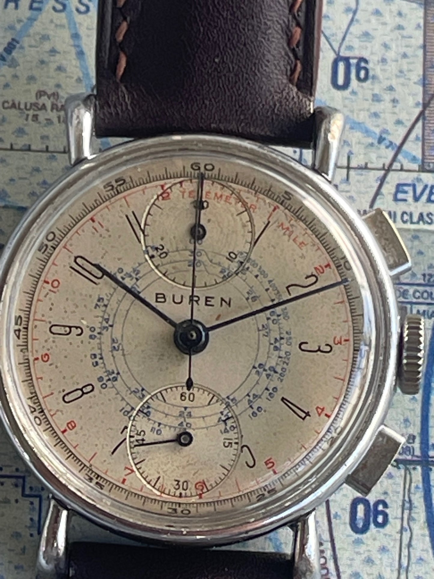 Buren 1940's up/down Chronograph Venus 170