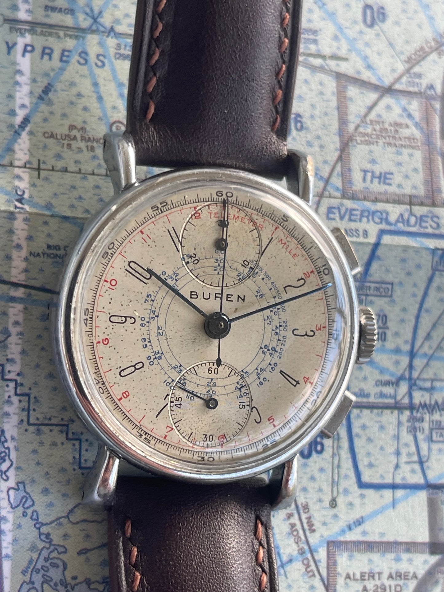 Buren 1940's up/down Chronograph Venus 170