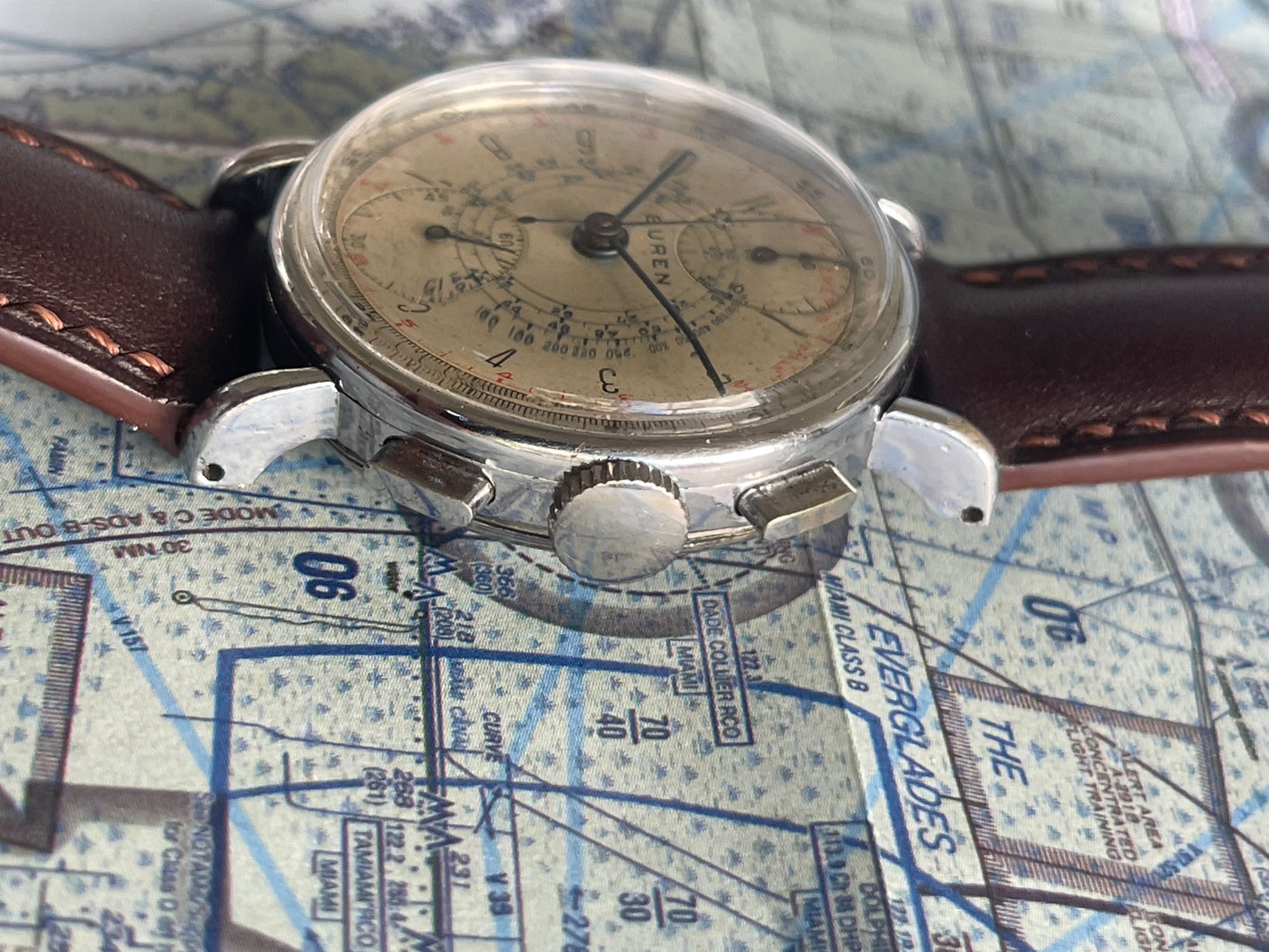 Buren 1940's up/down Chronograph Venus 170