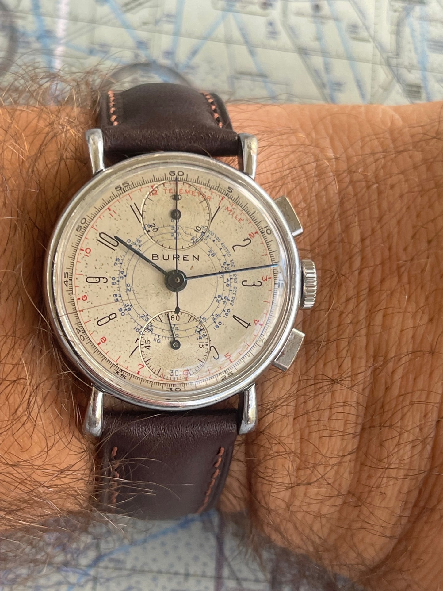 Buren 1940's up/down Chronograph Venus 170