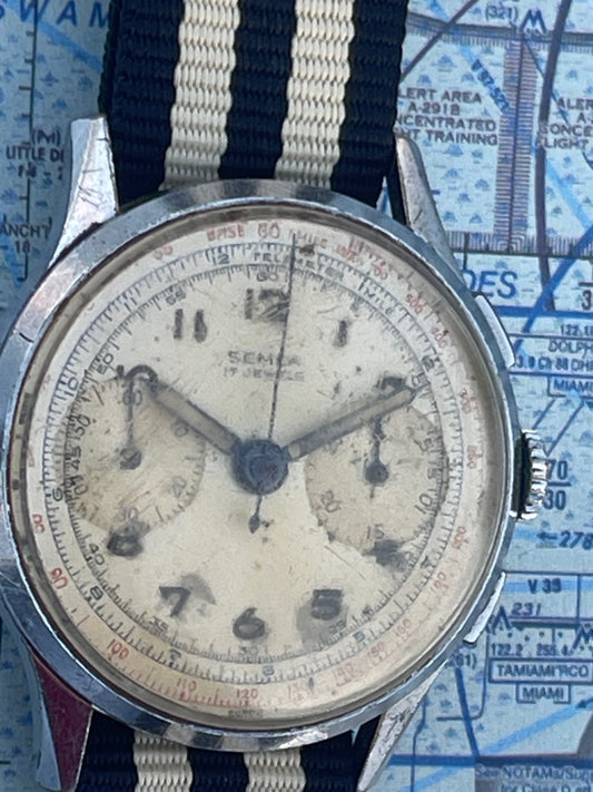 Semca 1940's Chronograph Landeron 48